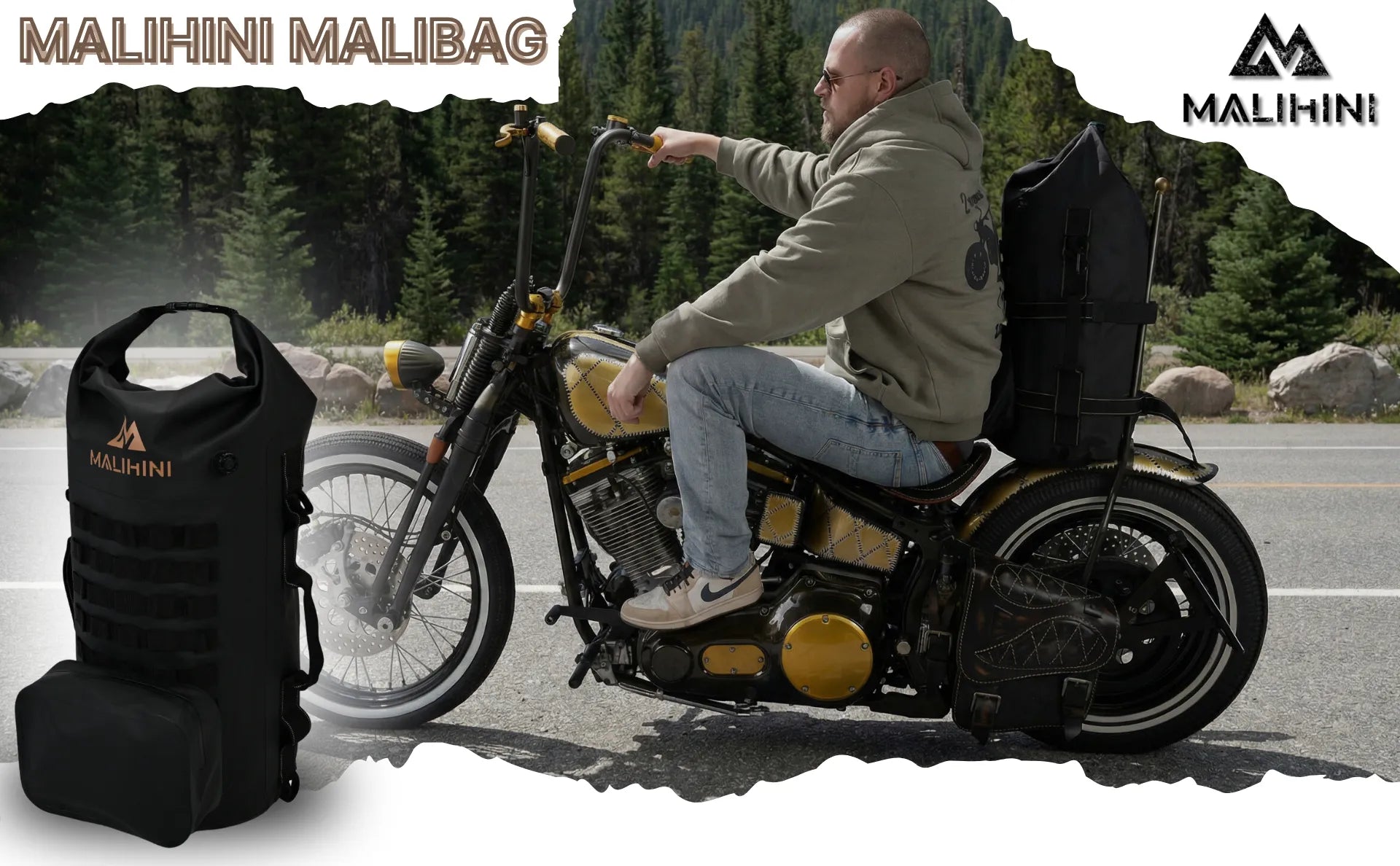 MALIBAG Sissybar Tasche an der Sissybar wärend der Fahrt