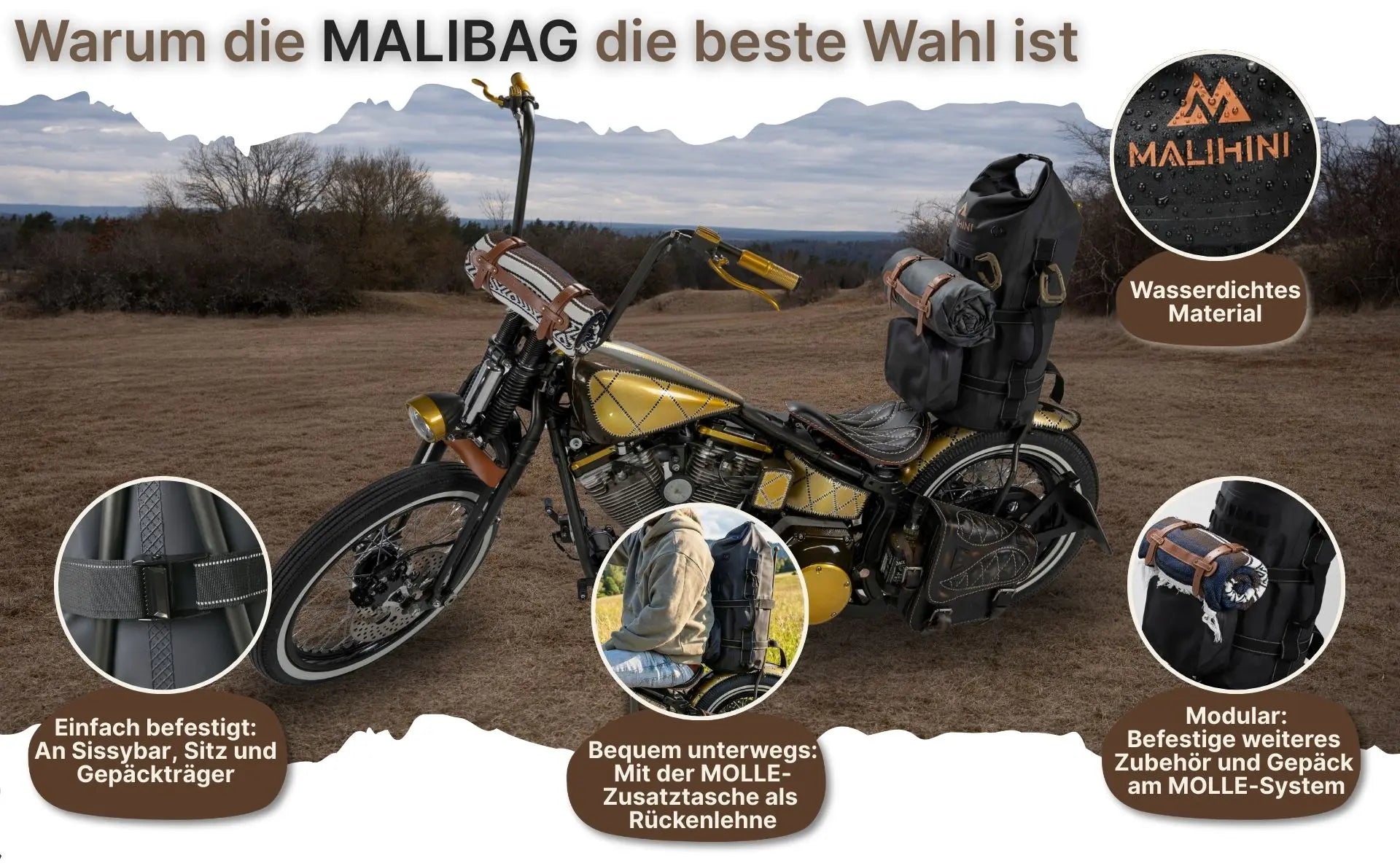 MALIBAG Sissybar Tasche wasserdicht und vielseitig