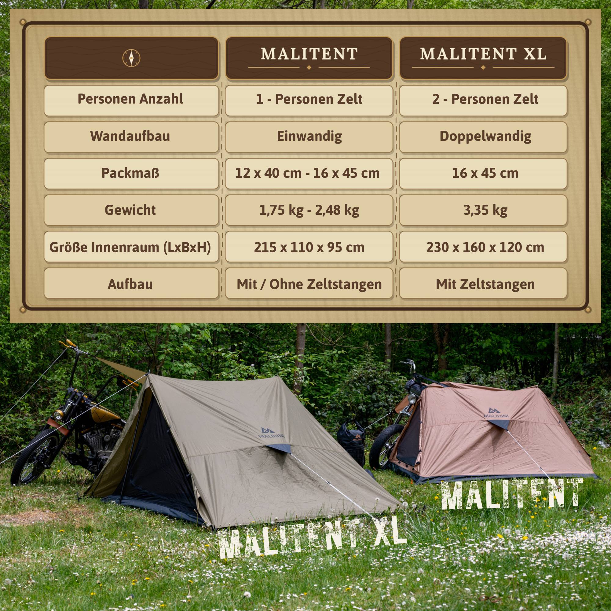 MALITENT Motorrad Zelt